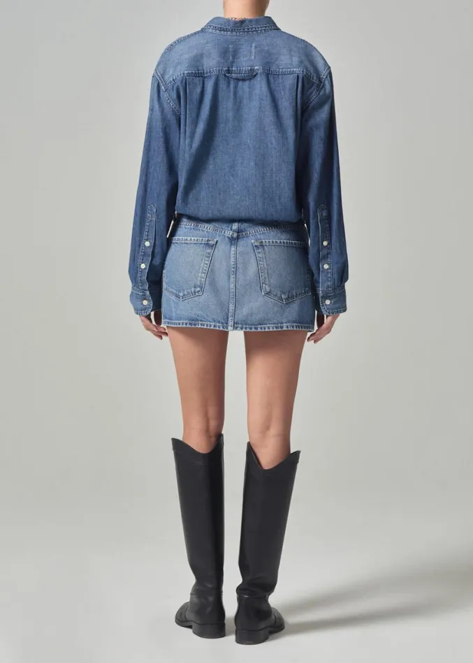 Citizens Of Humanity Rosie Mini Skirt Blue Glaze Women Skirts