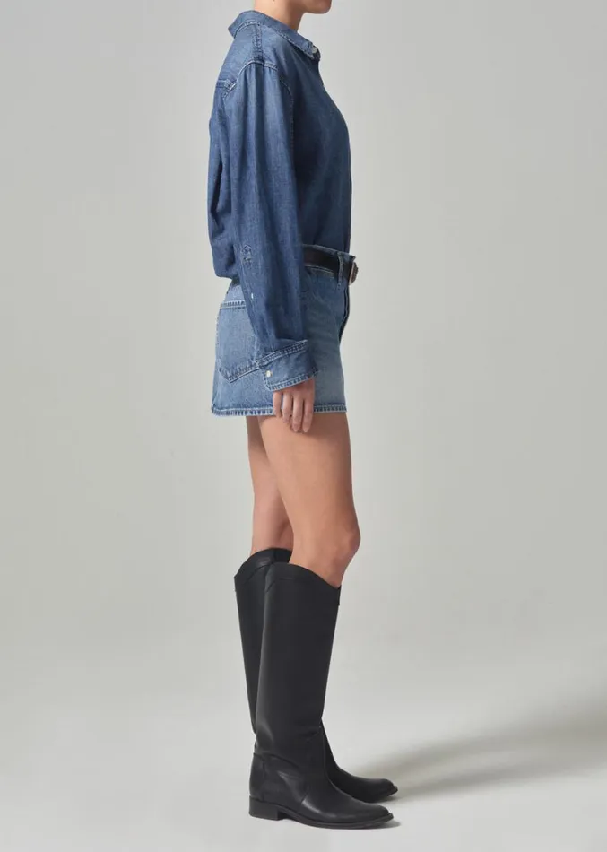 Citizens Of Humanity Rosie Mini Skirt Blue Glaze Women Skirts