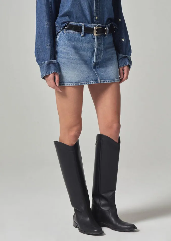 Citizens Of Humanity Rosie Mini Skirt Blue Glaze Women Skirts