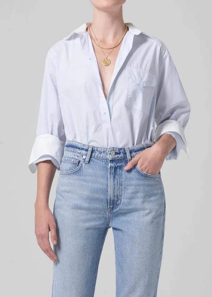 Citizens Of Humanity Shay Popover Marsden Colorblock Women Tops