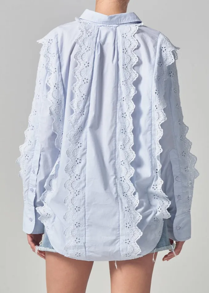 Citizens Of Humanity Shay Popover With Scalloped Trim Santa Cruz Women Tops
