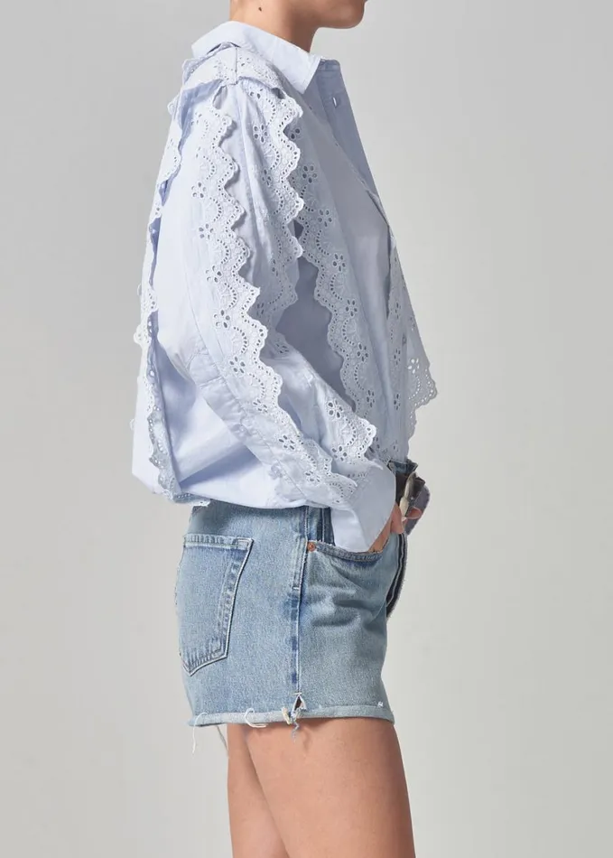 Citizens Of Humanity Shay Popover With Scalloped Trim Santa Cruz Women Tops