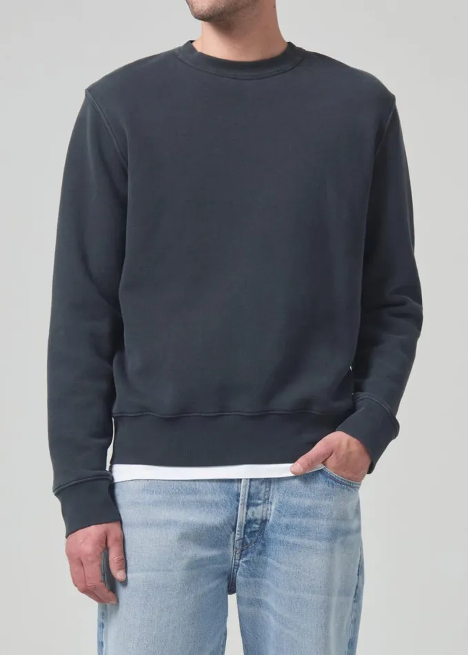 Citizens Of Humanity Vintage Crewneck Sweatshirt Charred Cedar Men Shirts