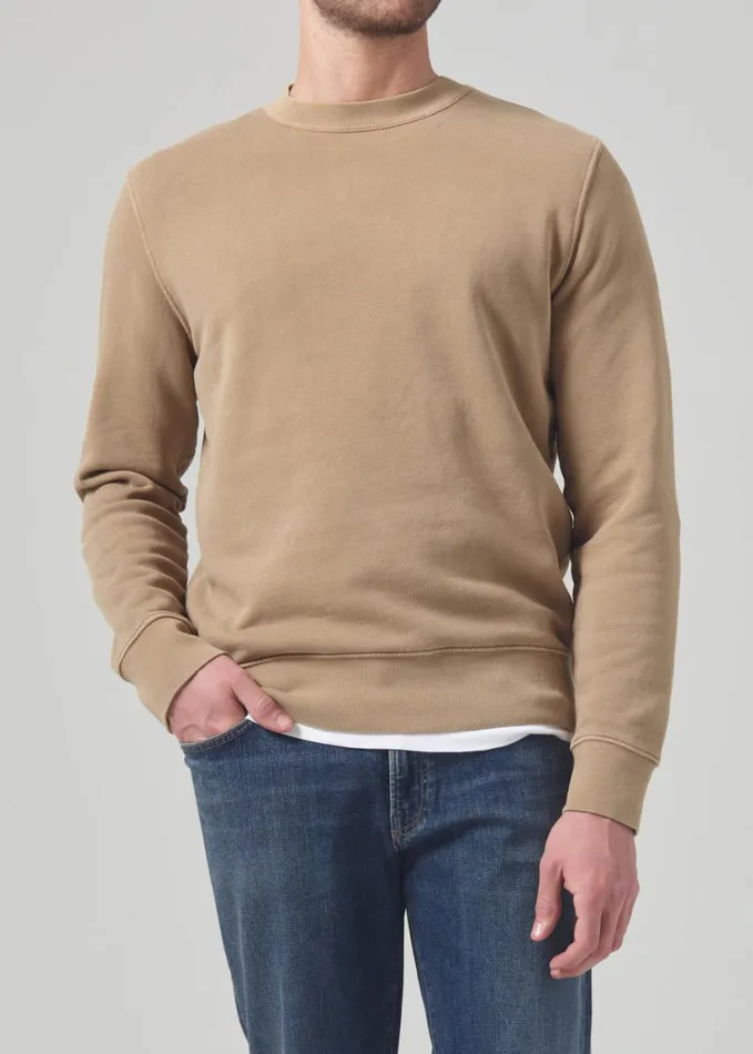 Citizens Of Humanity Vintage Crewneck Sweatshirt Khaki Classic Men Shirts