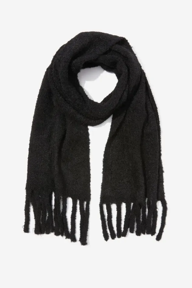 ClothingAccessories Supr Knitwear Bella Boucle Knit Scarf Black ClothingAccessories Supr Knitwear Bella Boucle Knit Scarf Black