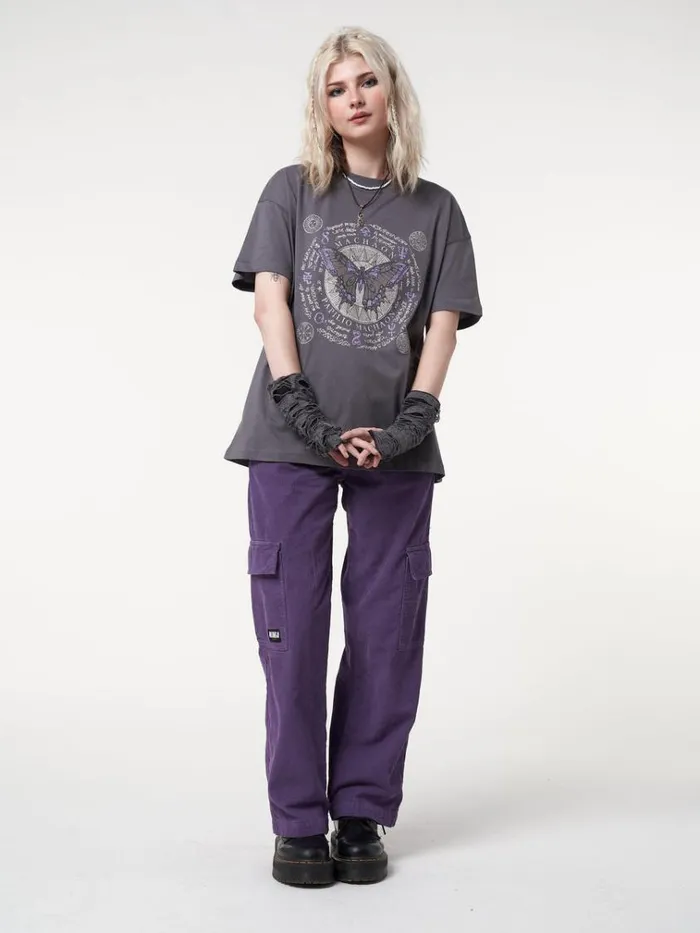 Clothing Ancient Butterfly Charcoal Grey Tshirt Minga London Graphic Tees