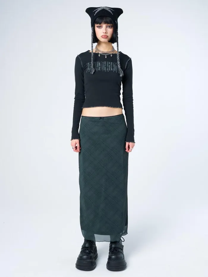 Clothing Break The Code Black Graphic Top Minga London Long Sleeve Tops