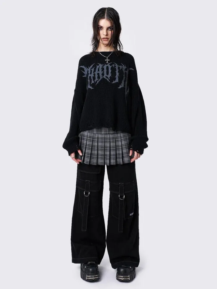 Clothing Chaotic Distressed Knit Jumper Minga London Sweaters