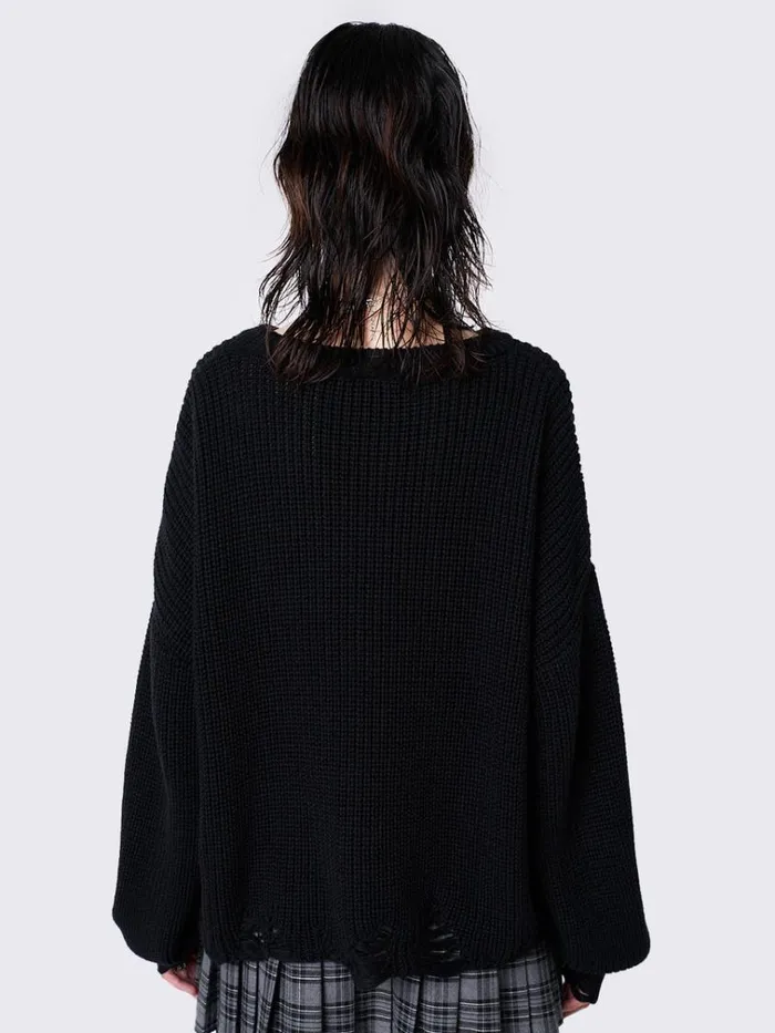Clothing Chaotic Distressed Knit Jumper Minga London Sweaters