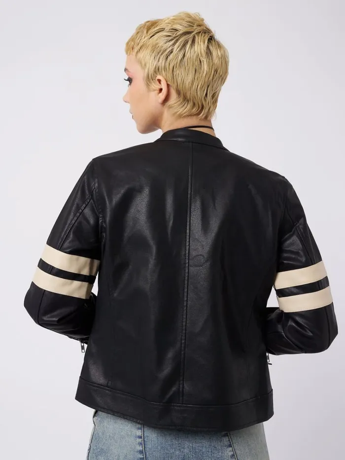 Clothing Chiara Black Vegan Racer Jacket Minga London Jackets