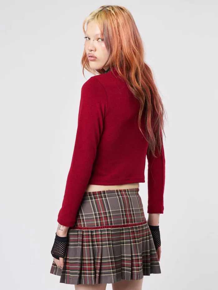 Clothing Curious Cat Red Graphic Top Minga London Long Sleeve Tops
