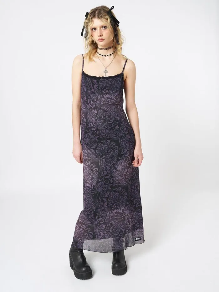 Clothing Dark Renaissance Mesh Maxi Dress Minga London Dresses
