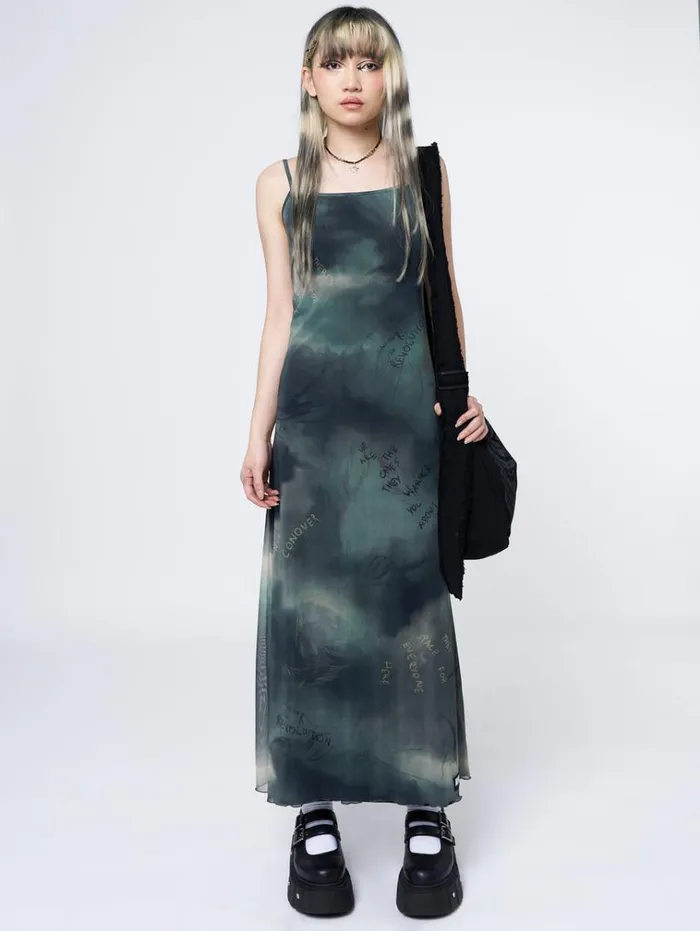 Clothing Eden Green Mesh Maxi Dress Minga London Dresses