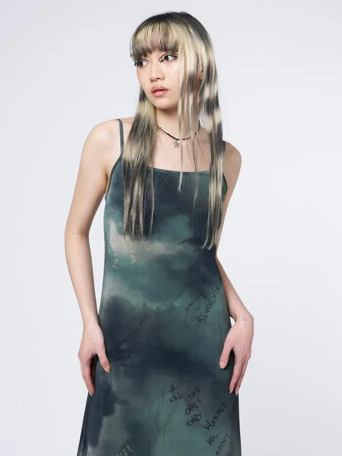 Clothing Eden Green Mesh Maxi Dress Minga London Dresses