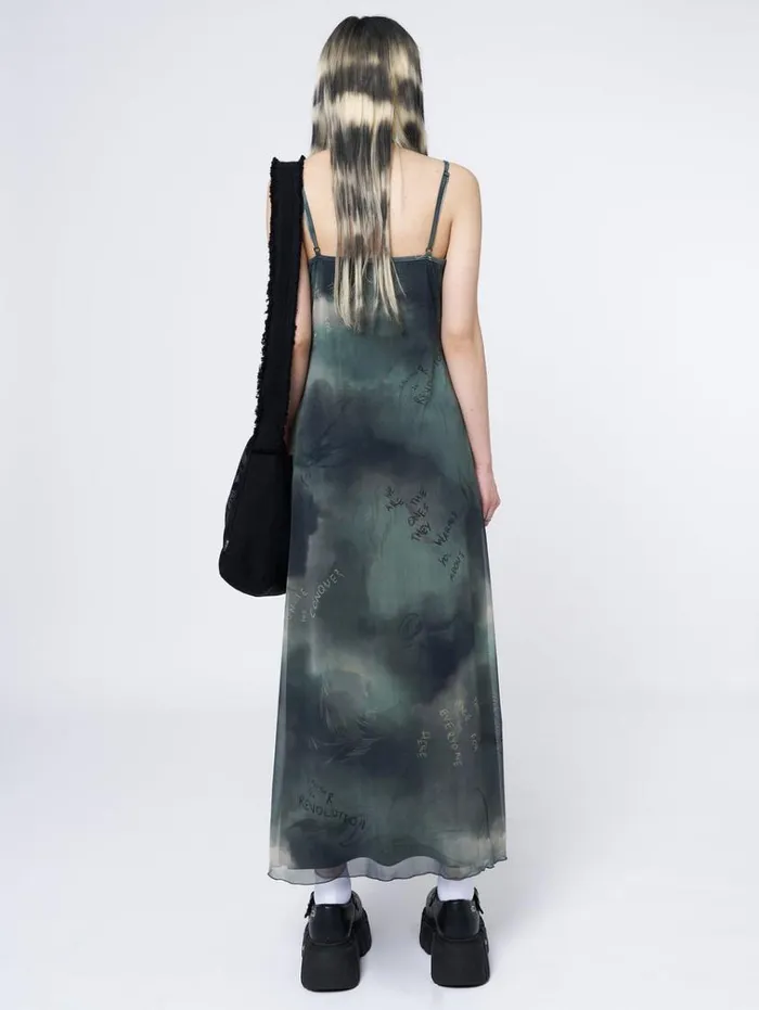 Clothing Eden Green Mesh Maxi Dress Minga London Dresses