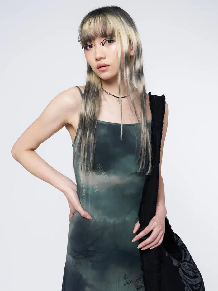 Clothing Eden Green Mesh Maxi Dress Minga London Dresses