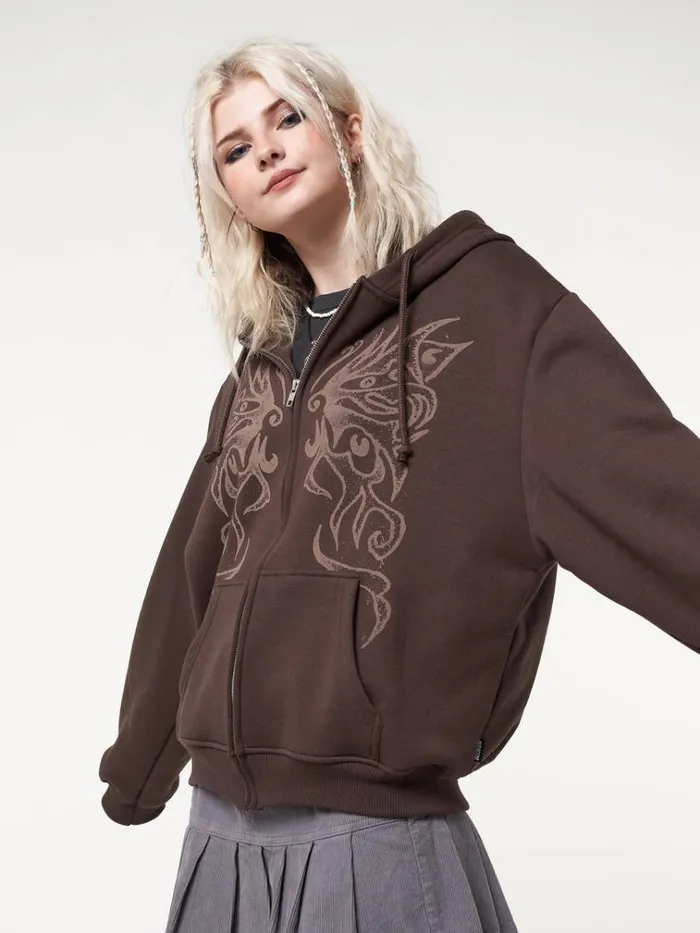 Clothing Fairy Wings Zip Up Hoodie Minga London Jackets