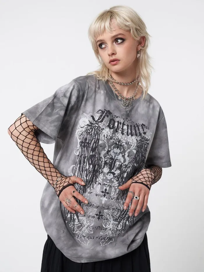 Clothing Fortune Wings Grey Tie Dye TShirt Minga London Graphic Tees