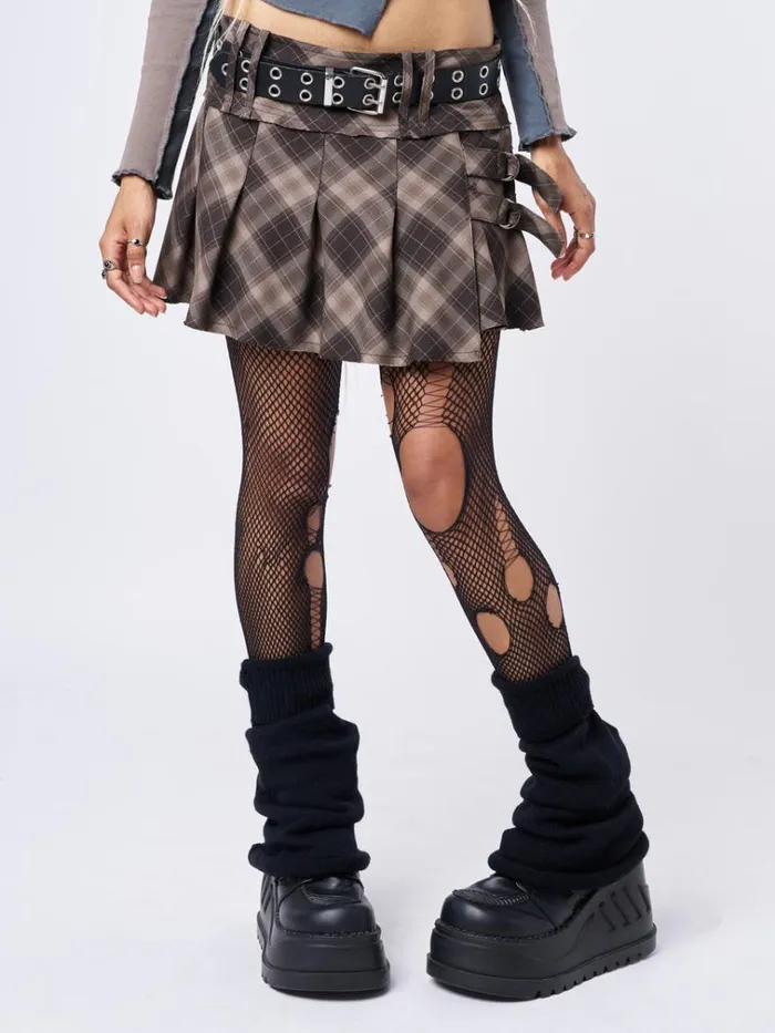 Clothing Gina Tartan Pleated Mini Skirt Minga London Skirts