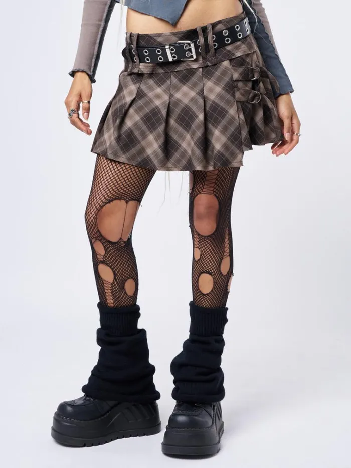 Clothing Gina Tartan Pleated Mini Skirt Minga London Skirts