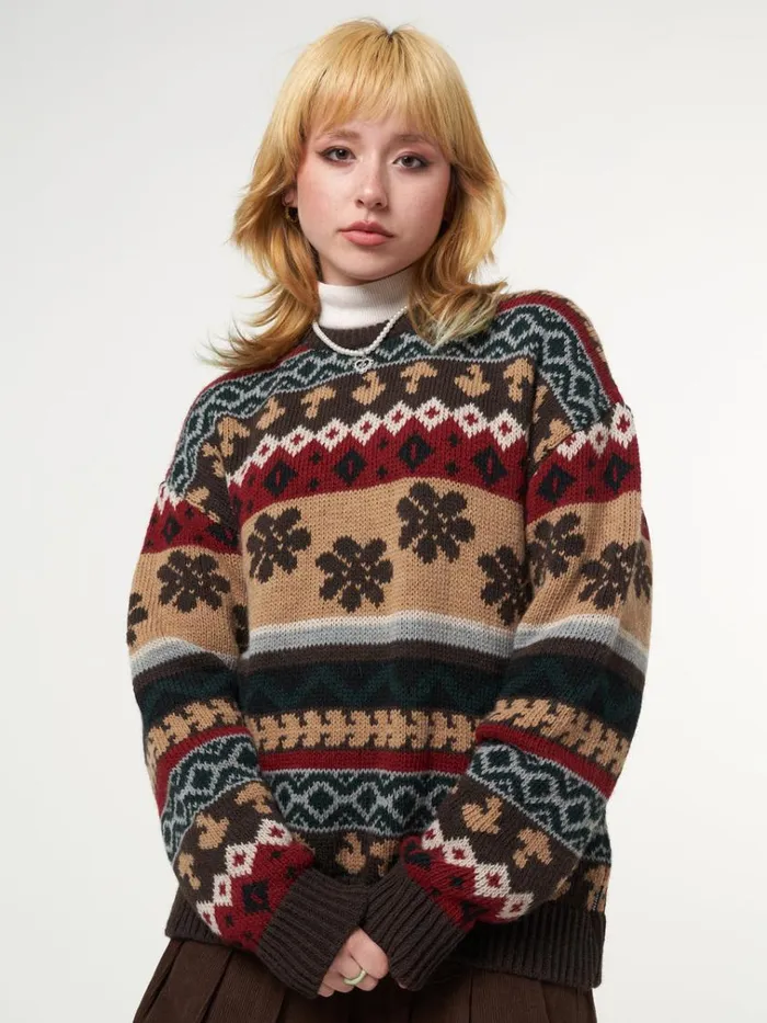 Clothing Granny Jacquard Knit Jumper Minga London Sweaters