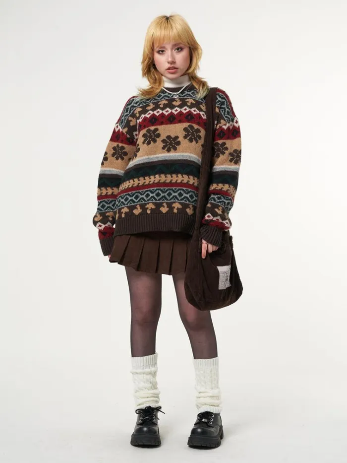 Clothing Granny Jacquard Knit Jumper Minga London Sweaters