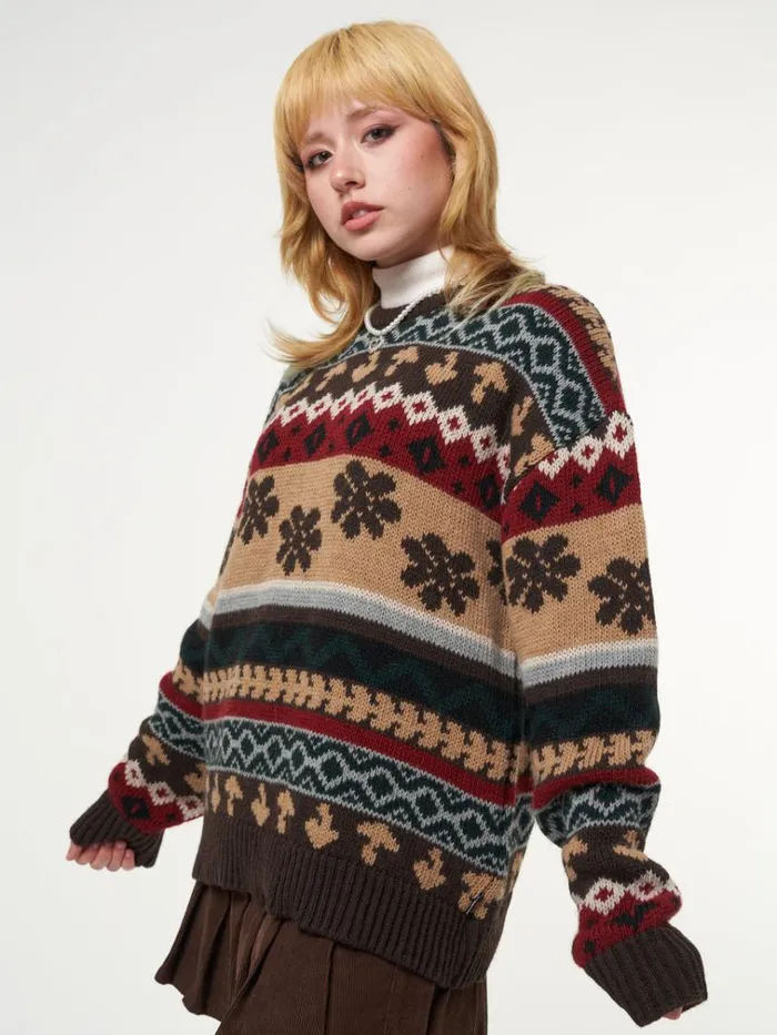 Clothing Granny Jacquard Knit Jumper Minga London Sweaters