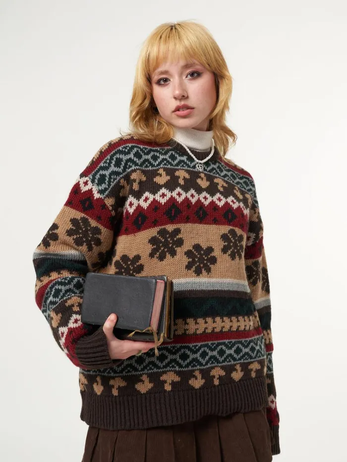 Clothing Granny Jacquard Knit Jumper Minga London Sweaters