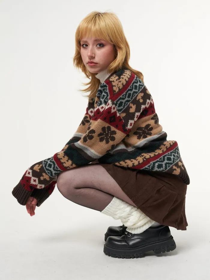 Clothing Granny Jacquard Knit Jumper Minga London Sweaters