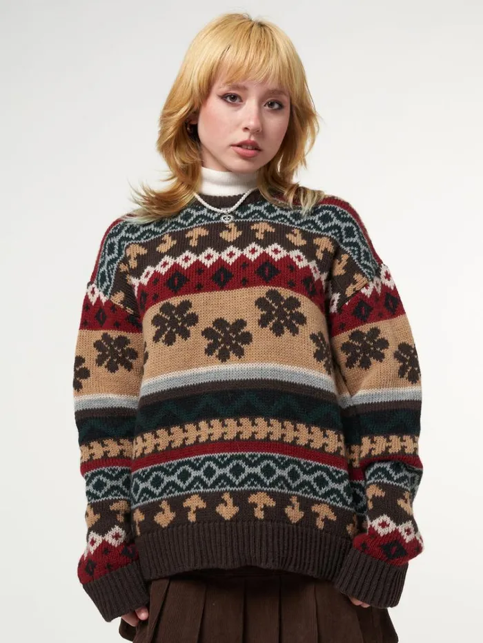 Clothing Granny Jacquard Knit Jumper Minga London Sweaters