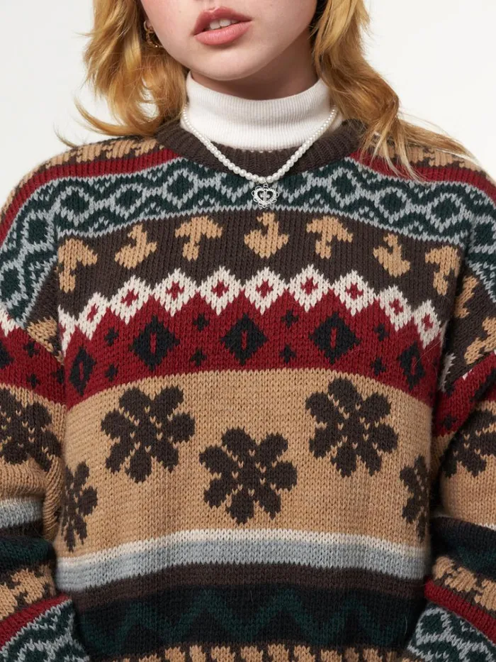 Clothing Granny Jacquard Knit Jumper Minga London Sweaters