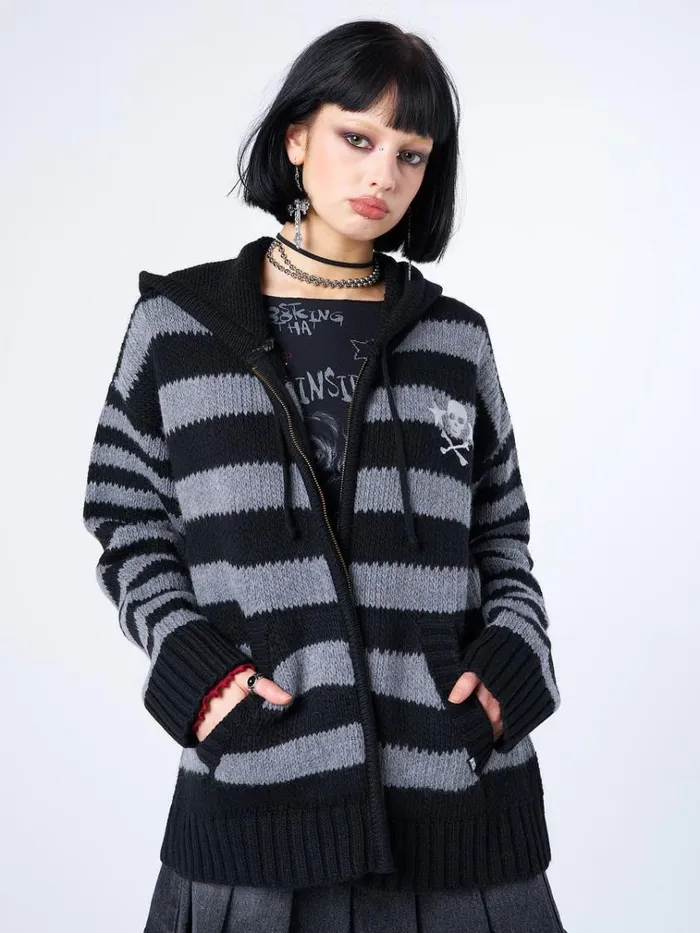 Clothing Hazardous Oversized Knitted ZipUp Hoodie Minga London Jackets