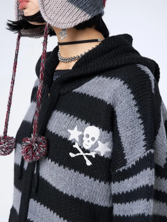 Clothing Hazardous Oversized Knitted ZipUp Hoodie Minga London Jackets