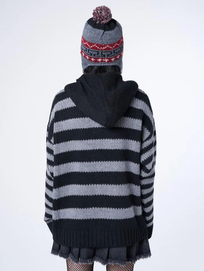 Clothing Hazardous Oversized Knitted ZipUp Hoodie Minga London Jackets
