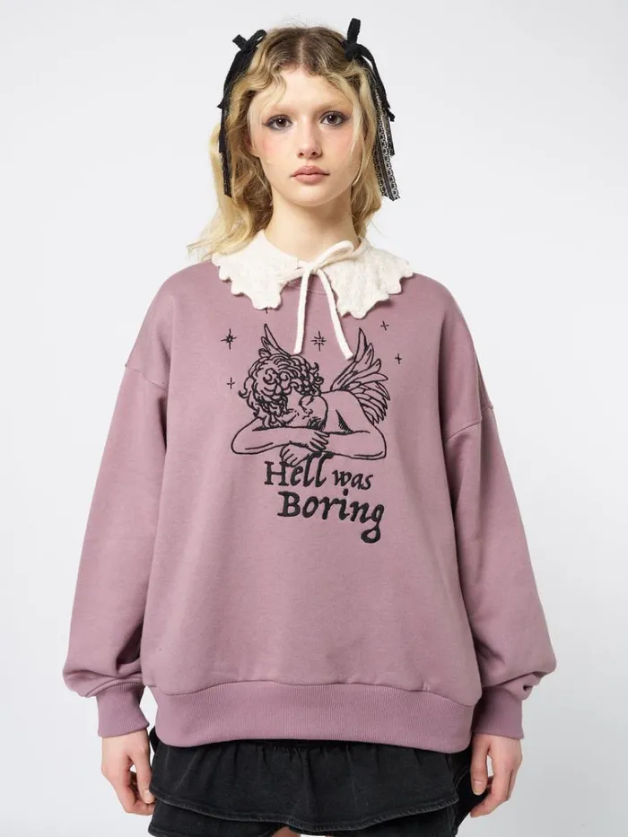 Clothing Hell Was Boring Graphic Oversized Sweater Minga London Sweatshirts