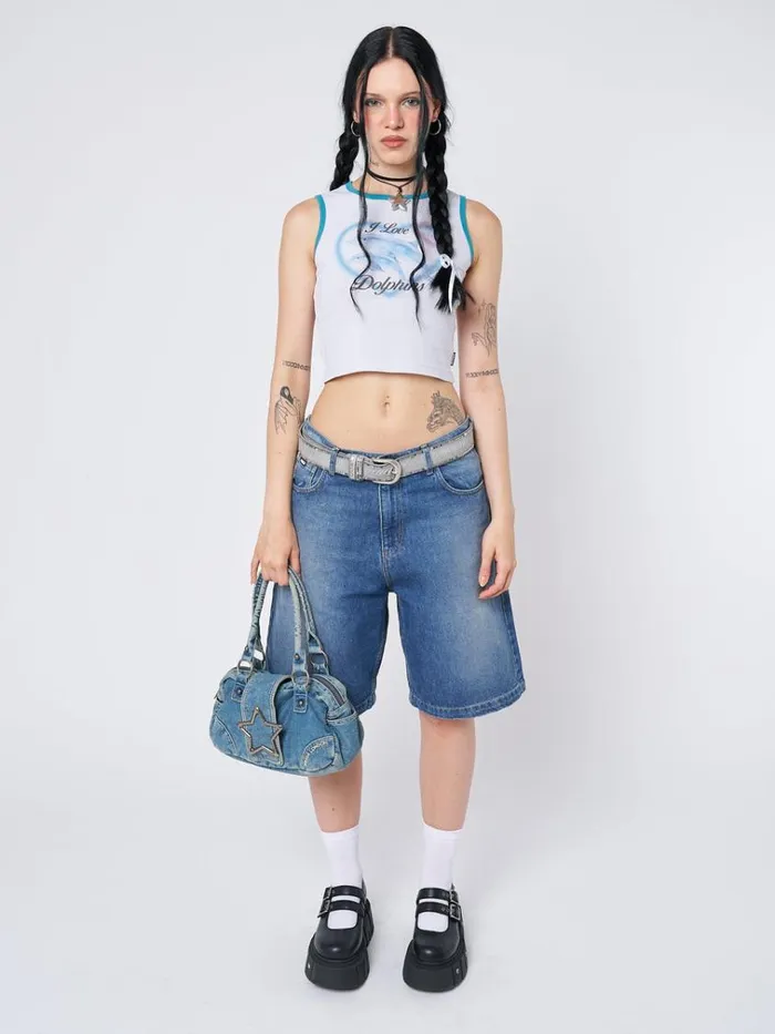 Clothing I Love Dolphins Print Vest Top Minga London Tank Tops