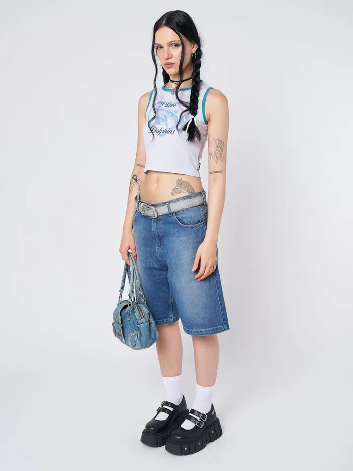 Clothing I Love Dolphins Print Vest Top Minga London Tank Tops