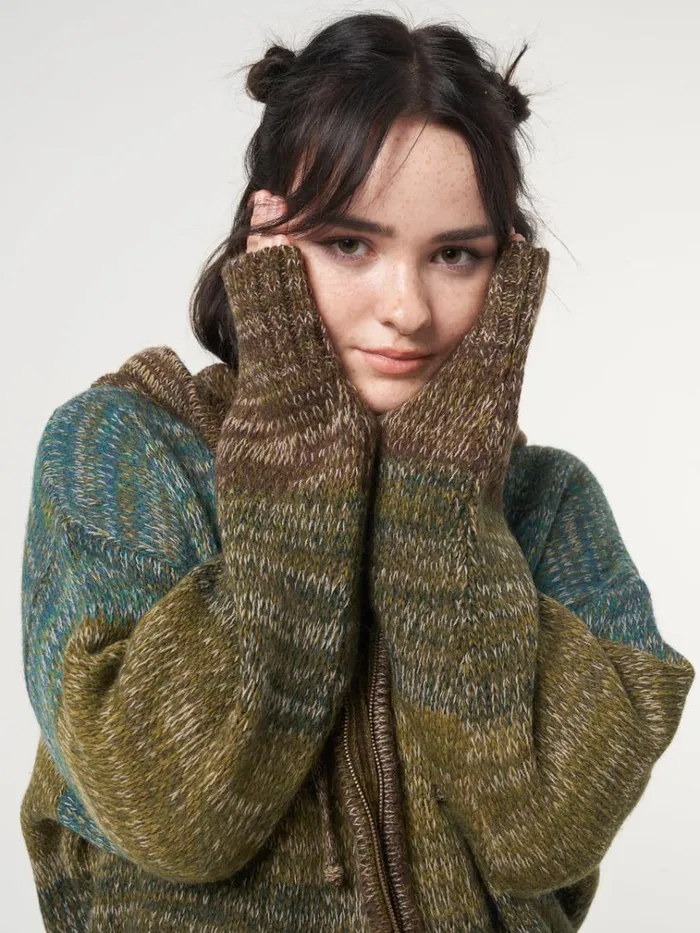 Clothing Iris Oversized Knitted ZipUp Hoodie Minga London Jackets