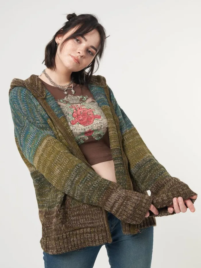 Clothing Iris Oversized Knitted ZipUp Hoodie Minga London Jackets