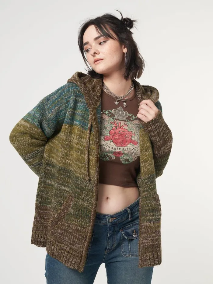 Clothing Iris Oversized Knitted ZipUp Hoodie Minga London Jackets