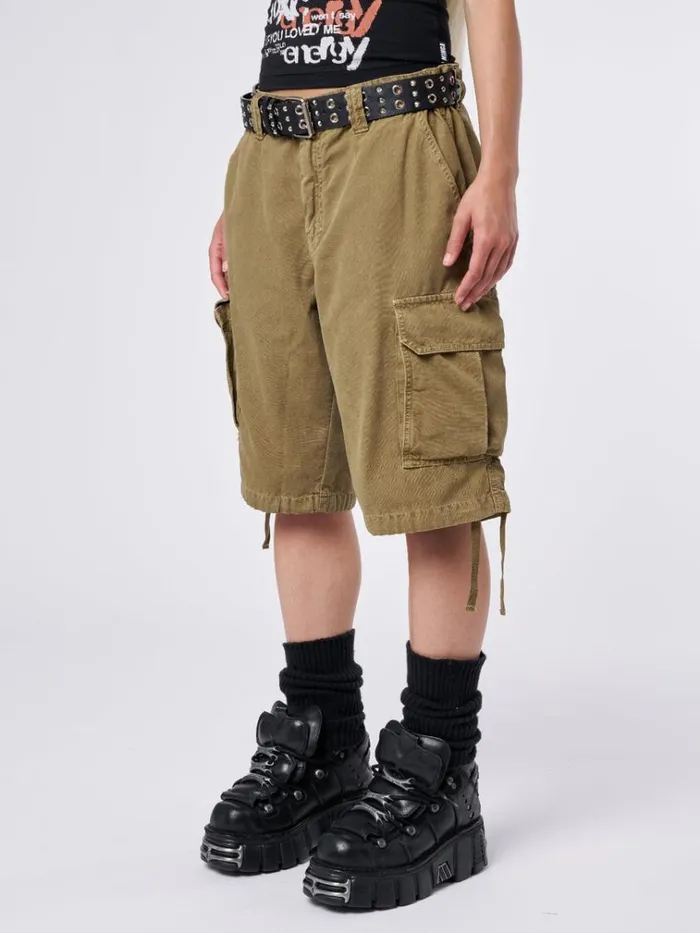 Clothing Issa Beige Long Cargo Shorts Minga London Cargo