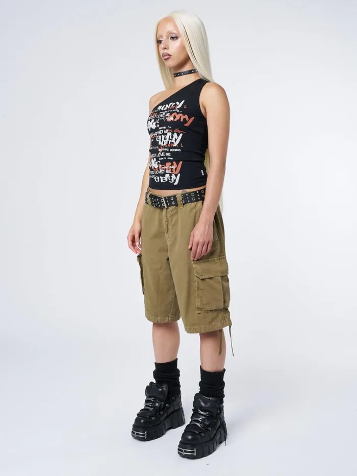 Clothing Issa Beige Long Cargo Shorts Minga London Cargo