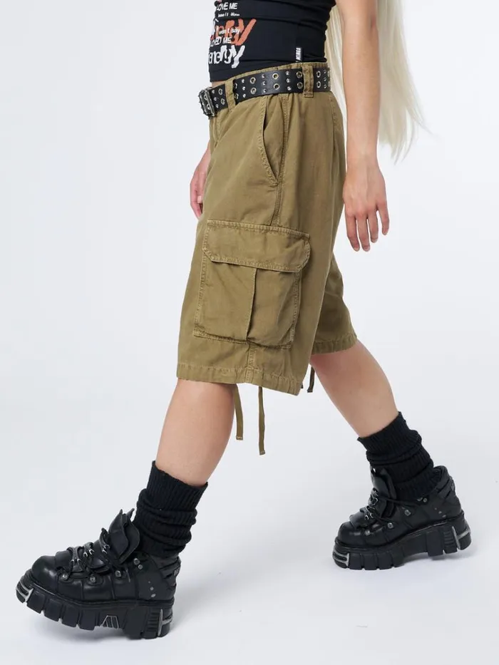 Clothing Issa Beige Long Cargo Shorts Minga London Cargo