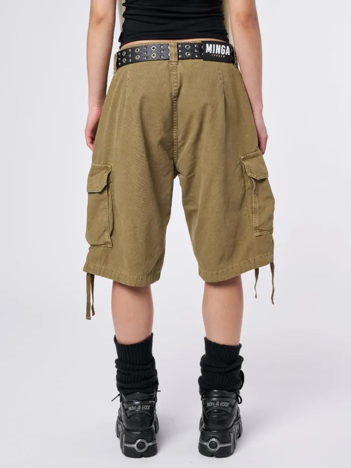 Clothing Issa Beige Long Cargo Shorts Minga London Cargo