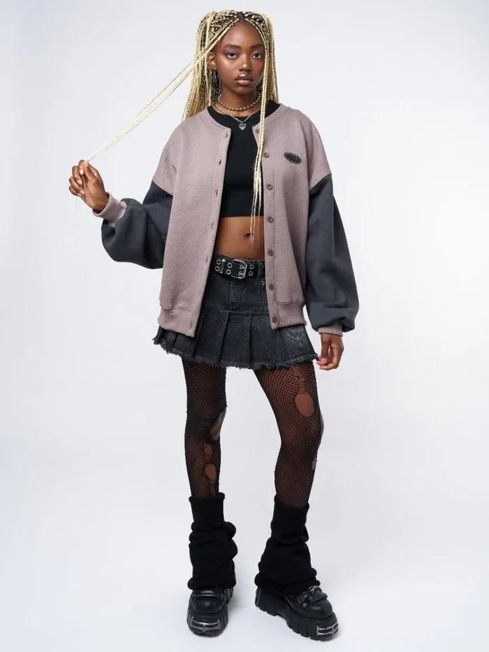 Clothing Ivy Brown Black Bomber Jacket Minga London Jackets