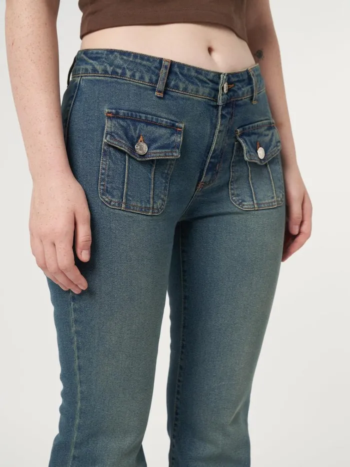 Clothing Jade Overdye Front Pocket Flare Jeans Minga London Jeans