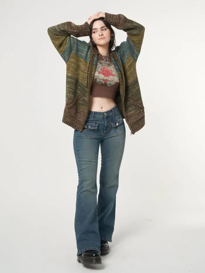 Clothing Jade Overdye Front Pocket Flare Jeans Minga London Jeans