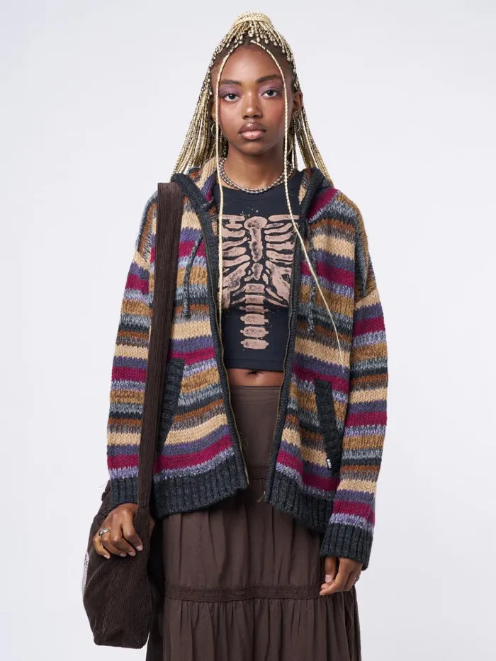 Clothing Lily Oversized Knitted ZipUp Hoodie Minga London Jackets