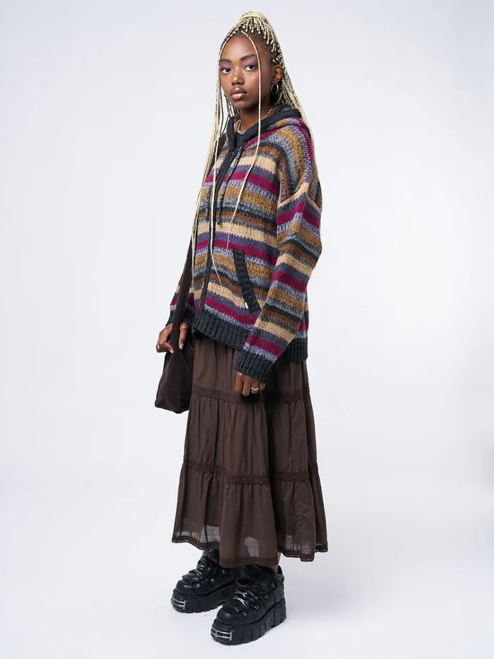Clothing Lily Oversized Knitted ZipUp Hoodie Minga London Jackets
