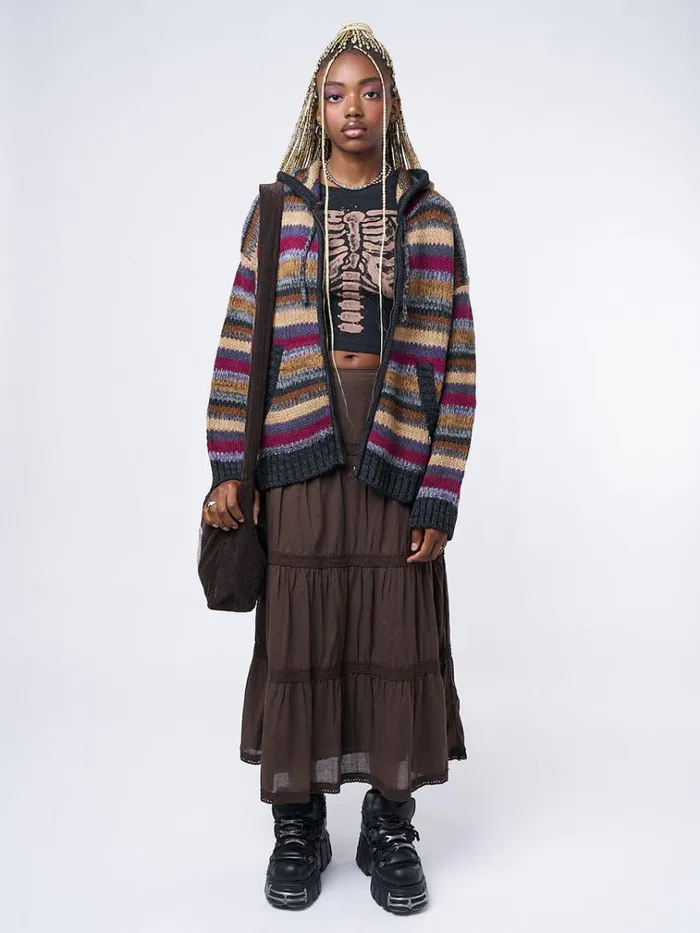 Clothing Lily Oversized Knitted ZipUp Hoodie Minga London Jackets